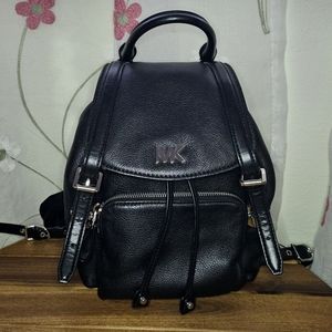 MK MICHAEL Michael Kors Beacon Backpack Black Pebbled Leather